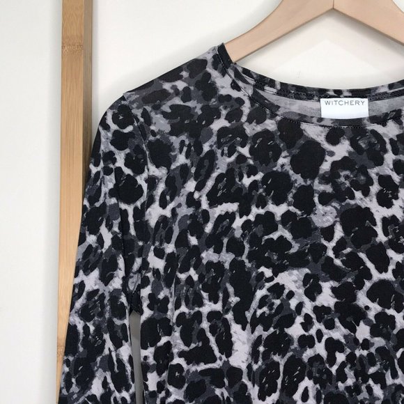 SOLD Witchery Animal Print Crew Neck Top XS - Picture 5 of 12